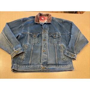 XL Vintage Marlboro Country Store Denim Jean Jacket Western Trucker Flannel Y2K